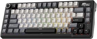 Compare RK ROYAL KLUDGE Mechanical Keyboard L75, RGB, 2.4GhzBTWired, Cream Switch, Knight Black at KSA Price
