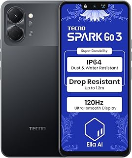 Compare Tecno Spark Go 3, 6.75 inches 120Hz Smooth Display, 5000mAh Battery, 4GB RAM + 64GB Storage, 13MP Camera, Ink Black at KSA Price