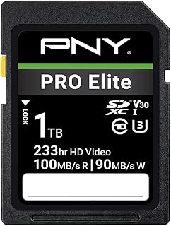 Compare PNY 1TB PRO Elite Class 10 U3 V30 SDXC Flash Memory Card  100MBs, Class 10, U3, V30, 4K UHD, Full HD, UHSI, Full Size SD at KSA Price