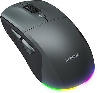 Compare Seenda MOU110 Wireless Bluetooth Mouse, Rechargeable LightUp, Black Grey at KSA Price
