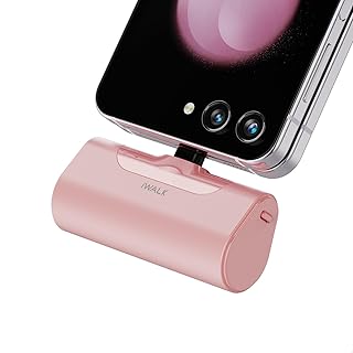 Compare iWALK USB C Power Bank, 4500mAh Portable Charger USB C Battery Pack, Compatible with Samsung Galaxy Note20 Ultra, Z Fold2, S20S10S9, A51A71, Note 1098 and AndroidSmartphones, pink at KSA Price