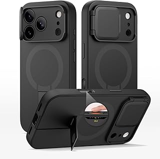 Compare SURITCH Magnetic Case Compatible with iPhone 17 Pro, Shockproof Mobile Phone Case, ScratchResistant Protective Case with Camera Control Button & Camera Cover & Adjustable Kickstand Black at KSA Price