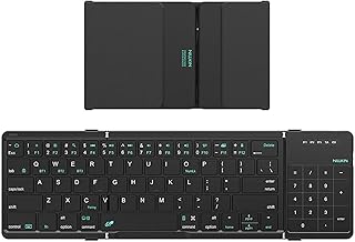 Compare Nillkin Cube Pocket Foldable Bluetooth Keyboard with Touchpad – UltraPortable TriFold Design, 64Key Layout, MultiDevice Bluetooth 5.0, TravelReady – Black Spanish at KSA Price