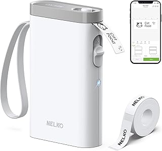 Compare Nelko Bluetooth P21 Label Printer, Portable SelfAdhesive Labelling Device, Wireless Mini Printer With iOS Android for Home, Office, White at KSA Price