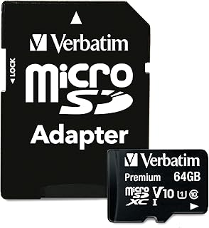Compare Verbatim 64GB Premium MicroSDXC Memory Card with Adapter, UHSI V10 U1 Class 10 44084 at KSA Price