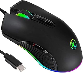 IULONEE Mouse Type C, Wired USB C Mice RGB…