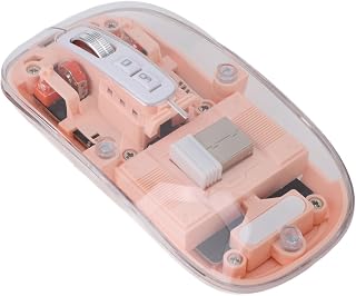 Compare Elprico Wireless Mouse, Mode BT1 BT2 2.4GHz Rechargeable Computer Mouse, Fully Transparent Quiet with USB Receiver and Color Breathing Light for Laptop Pink at KSA Price