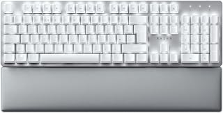 Compare Razer Pro Type Ultra  Wireless Mechanical Keyboard for Maximum Productivity Yellow Silent and Linear Keyboard Switches, Leatherette Wrist Rest, MultiDevice Dongle, Bluetooth UK Layout | White at KSA Price
