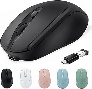 Compare Wireless Bluetooth Mouse USBC for MacBook Air Laptop, USB C Rechargeable Wireless Mouse Compatible with Mac DesktopSurface Pro Portable Computer Mice BT5.23.0, 2.4G USB A, TypeC at KSA Price