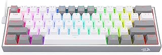Compare REDRAGON K617 Fizz RGB WhiteGrey Mechanical Tournament Keyboard 60% TKL | REDK617WGRGB at KSA Price