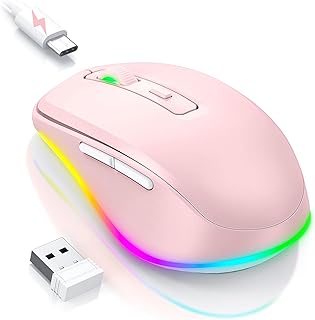 Seenda Wireless Mouse, Rechargeable Light Up LED…