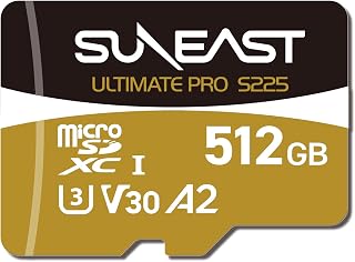 Compare SUNEAST Japan 512GB ULTIMATE PRO GOLD S225 V30 A2 C10 DDR225 UHSI MicroSDXC Memory Card Read: 208MBs Write: 170MBs for Action CamerasDronesDashcam at KSA Price