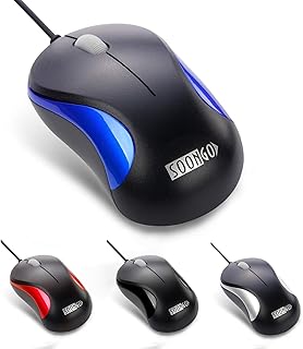 Compare SOON GO Laptop mouse, Mini USB Wired Optical Mouse Portable for Children Student Teenager Notebook, MacBook,Desktop  Blue by at KSA Price