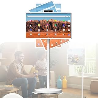 Compare Portable Rolling TV, 1080P Smart Portable Wireless Touch Screen TV on Wheels with Remote Control, FHD IPS Large Display, Larger Battery Up to 6hr 4G+64G at KSA Price