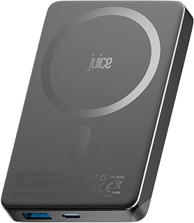 Compare Juice Slim 10,000 mAh Magnetic Wireless Power Bank – 15 W Wireless Charging, USB‑C Fast Charge, Portable Battery for iPhone & Qi Devices  Black at KSA Price