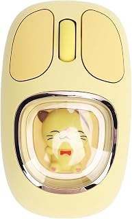 Compare Denash Cute Wireless Mouse, Type C Rechargeable Bluetooth Mouse Silent Cordless Mouse with USB Receiver, Cartoon Mouse for Computer Laptop Desktop Yellow at KSA Price