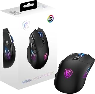 Compare MSI Versa PRO Wireless + Mouse Dock PRO Gaming Mouse  Charging Dock, 26000 DPI Optical Sensor, Right Handed Use, 70 Million Clicks, 80 Hours Battery Life, 97 g  WiredWireless at KSA Price