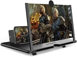 Compare Joyzzz Smartphone Screen Magnifier, 14 Inch HD Foldable Mobile Phone Amplifier with Adjustable Stand, 3D Magnifying Screen for Movies and Games, Portable PushPull Design in Black at KSA Price