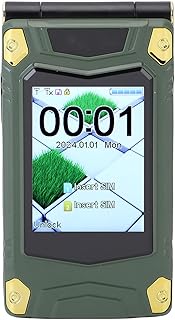 Compare Flip Phone Unlocked with Alloy Hinge, Dual Screen 9 Speed Dial Voice Broadcast, 4800mAh Battery, Dual SIM GSM Green at KSA Price