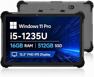 Compare ST13U Rugged Tablet, 13.3" Windows 11 Pro Tablet Intel I51235U, 8GB+256GB, IP65 Waterproof, 4G LTEGPSBT5.2WiFi 6, 13MP+5MP Camera, 8000mAh Battery I51235U, 16GB+512GB at KSA Price