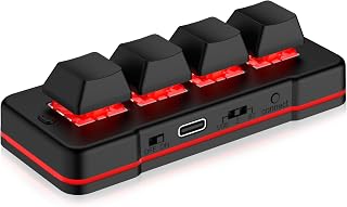 4-Button Mini Keyboard USB Wired & BT Wireless…