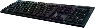 Compare Logitech G915 LIGHTSPEED Wireless Mechanical Gaming Keyboard, Clicky GL Key Switch with Flat Profile, Lightsync RGB, Ultra Slim Design, 30+ Hours Battery Life, German QWERTZ Layout at KSA Price