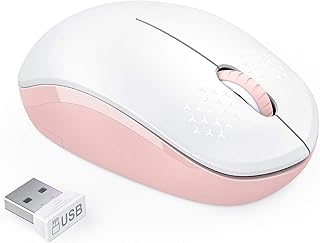 Compare seenda Wireless Mouse for Laptop, 2.4G Noiseless Mouse with USB Receiver  Optical Tracking Portable Computer Mice for Chromebook, PC, Tablet, Windows System, 24 Months Battery Life  Pink & White at KSA Price