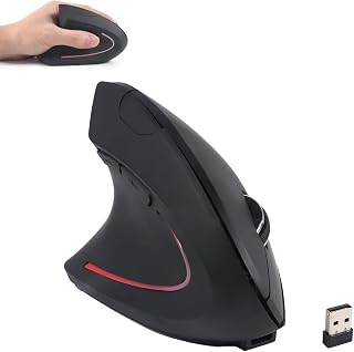 Compare Wireless Mouse Ergonomic Left Handed Vertical Mouse with USB Receiver LED Light 6 Buttons 2.4GHz Optical Portable Rechargeable Computer Mice for Laptop PC Desktop Notebook Kids Adults Gifts Black at KSA Price