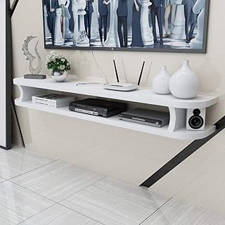 Compare Floating Shelf WallMounted Tv Cabinet WiFi Router Set Top Box DVD Player Small Speaker Projector Shelf Wall Shelf Tv Stand Tv Board,Reddish Brown 140CM,Colour Name:Black 80 Cm at KSA Price