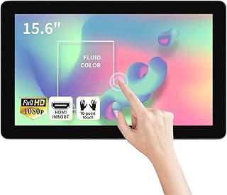 Compare 15.6 inch Touchscreen Monitor, FHD 1920 x 1080P External Monitor for Laptop, Include Builtin Speakers, VGA & HDMI Monitor for POS, CCTV, Restaurant at KSA Price