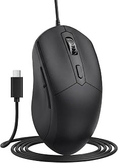 Compare USB C Wired Mouse, 6 Buttons Type C Optical Mouse, Portable Silent Comfortable, for Laptop, Mac, MacBook, Android, PC at KSA Price