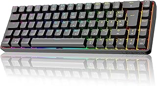 Compare Dierya DK68 Wireless Gaming Keyboard German Layout QWERTZ, Bluetooth2.4GHzUSBC 68 Keys RGB Lighting Mechanical Keyboard, Clicky Blue Switch, Black at KSA Price