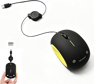 Mini Mouse USB C Corded Retractable 80 cm…