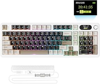 Compare ATTACK SHARK X98PRO Wireless Mechanical Keyboard,MultiFunction Knob&TFT Screen,TriMode BT2.4GHzUSBC Keyboard,HotSwappable RGB Backlit,4000mAh 98 Keys,Cloud Drive,for WinMacLinuxCreamy White at KSA Price
