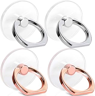 Compare Cell phone ring Holder, Transparent 360°Rotation Finger Ring for Phone, Clear Finger Kickstand Compatible with Most of Phones, Tablet and Case, 2Silver+2Rose Gold at KSA Price