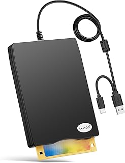 Compare USB External Floppy Disk Reader Drive, 3.5" Portable 1.44 MB FDD Diskette Drive for Mac Windows 1078XP PC Laptop Desktop Notebook Computer and 5pcs Adhesive Black Hook and Loop TapeBlack at KSA Price