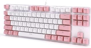 Jectse Wired Gaming Keyboard, 87-Key Hybrid Optical…
