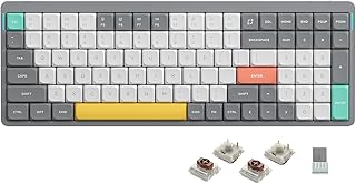 Compare nuphy Air96 V2 Wireless Mechanical Keyboard,100 Keys RGB Backlit Keyboard,Supports Bluetooth 5.1,2.4G and Wired Connection,for PCLaptopWindowsMac Grey Gateron Brown Switch at KSA Price