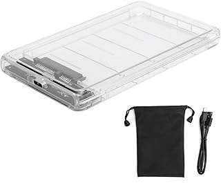 Compare HASMI SSD External Hard Drive Enclosure,2.5 Inch USB3.0 Mobile Hard Disk Box,Transparent SSD HDD Mechanical Enclosure ToolFree for Windows,SATA III at KSA Price