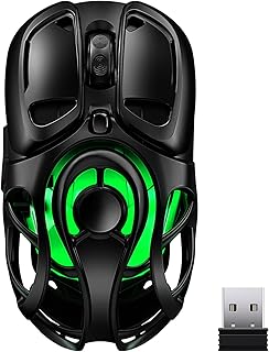 Compare Wireless Gaming Mouse, TriMode 2.4GUSBCBluetooth 5.3 RGB Wireless Mouse, 10000 DPI, 60Hrs Battery, UltraLight Ergonomic Design, Rechargeable Computer Mice Compatible with PC Mac Laptop at KSA Price