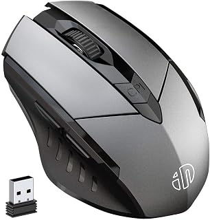 Compare Wireless Mouse Rechargeable, Inphic Ergonomic USB 2.4G Cordless Mice PC Laptop Computer Mouse With 6 Buttons, 1600DPI 3 Adjustment Levels for Windows Mac MacBook Linux, Iron Grey at KSA Price