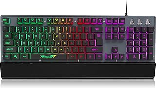 RaceGT Gaming Keyboard, Rainbow Backlit Wired Keyboard…