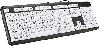 Compare Large Print USB Wired Computer Keyboard White Large Print Keys Great for Visually Impaired Individuals  Senior Citizens in Low and Dim Lighted AreasBlack at KSA Price
