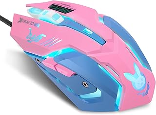 Compare HXMJ Pink Wired USB Computer Mouse,7 Colors Backlit,Silent Buttons for MacBook,Computer PC,Laptop at KSA Price