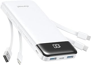 Charmast Power Bank with Built in Cable, 10000mAh…