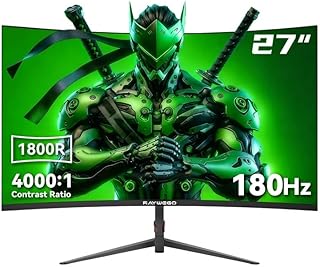 Compare 27 inch Curved Gaming Monitor,FHD 1920×1080P,144Hz180Hz Computer Monitor,4000:1 Contrast Ratio,FPSRTS,1Ms MPRT,FreeSync,HDR,Low Blue Light,HDMI & DP,VESA Support at KSA Price