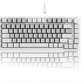 Compare FIRSTBLOOD ONLY GAME. AK820 Wired 75% Mechanical Keyboard, HotSwappable GasketMounted Gaming Keyboard with Similar HP Switches, 81 PBT Keycaps WhiteGrey Layout, Multimedia Keys Knob, White Backlit at KSA Price
