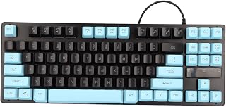 Compare GOWENIC Mechanical Gaming Keyboard, RGB LED Backlit Gaming Keyboard, Wired Ergonomic Computer Keyboard with 87 Keys, for PC Desktop Laptop Black Blue at KSA Price