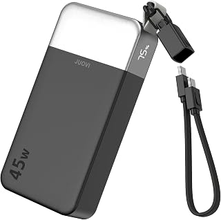 Compare JUOVI 45W 20000mAh USB C Power Bank with Cable & Display for Laptop iPhone at KSA Price