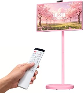Compare Smart Portable Tv On Wheels, Cordless Touch Screen Rolling Tv with WiFi Android 15, BuiltIn Camera Battery Powered Operated Wireless Mobile Monitor, Movable Tablet Touchscreen Television for Camping at KSA Price